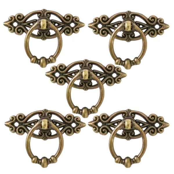 Decor Vintage-Style Bronze Cabinet Drawer Pull Handles 5Piece - 6.4cm