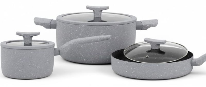 5-Piece Nonstick Ceramic Cookware Set - Grey