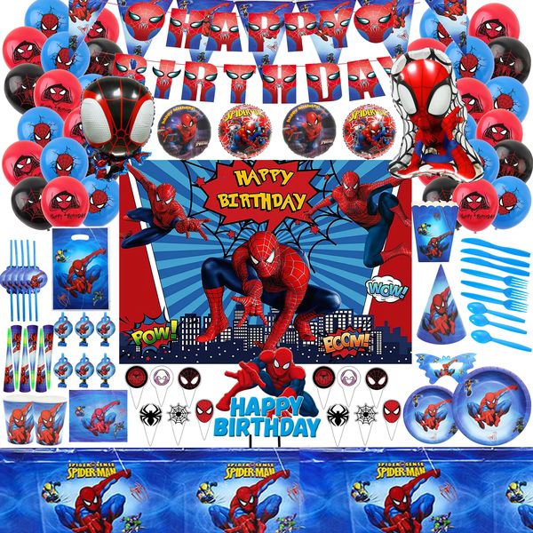Spiderman Birthday Party Decorations Supplies Pack of 203 Piece