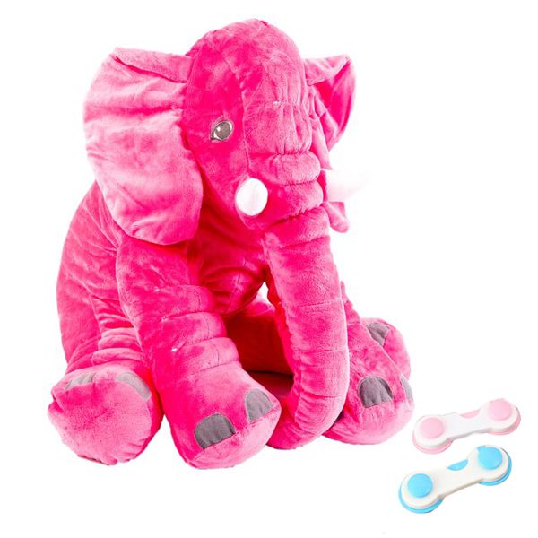 Pink Stuffed Plush Elephant Toy For Kids with Child Cabinet Lockers