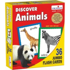 Animals Jumbo Flash Cards - 36 Cards