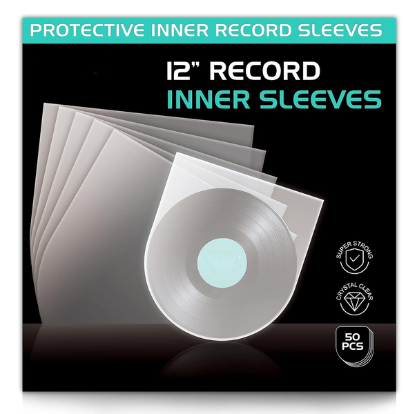 Vinyl Record Sleeves Inner - 50 Vinyl Sleeves for 12" Vinyl Record Storage