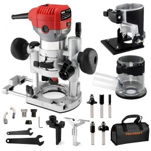 MORX 710W Compact Electric Wood Router, Combo base sets