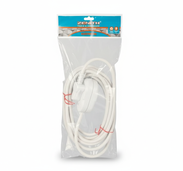 Zenith 5 Meter Heavy-Duty Extension Cord 16A for Indoor/Outdoor Use