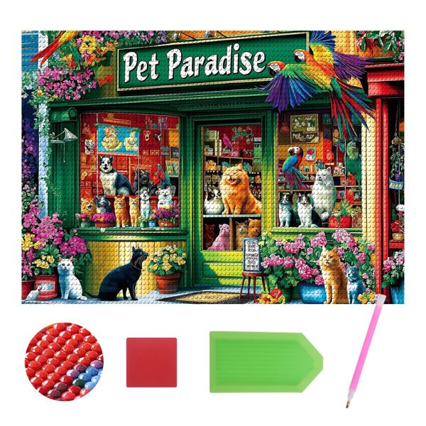 Relaxing Pet Shop 5D Diamond Painting Kits for Adults 5D Diamond Art Kits
