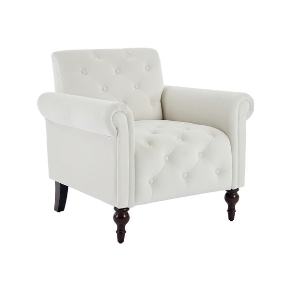 Linen 1 Seater Sofa,Accent Chair, Living Room Chairs,PU Leather, Velvet,