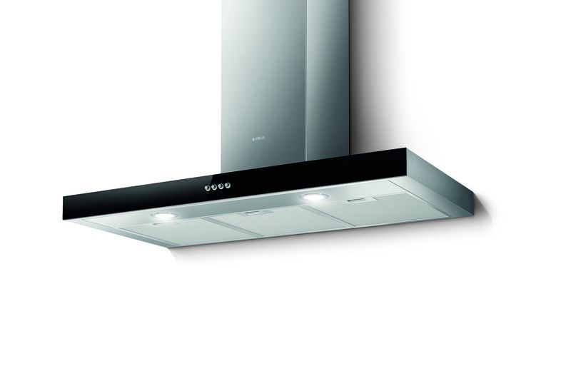 Elica 10/JOYE 90 Joye Wall Mounted Glass Cooker Hood- 90cm Stainless Steel Black
