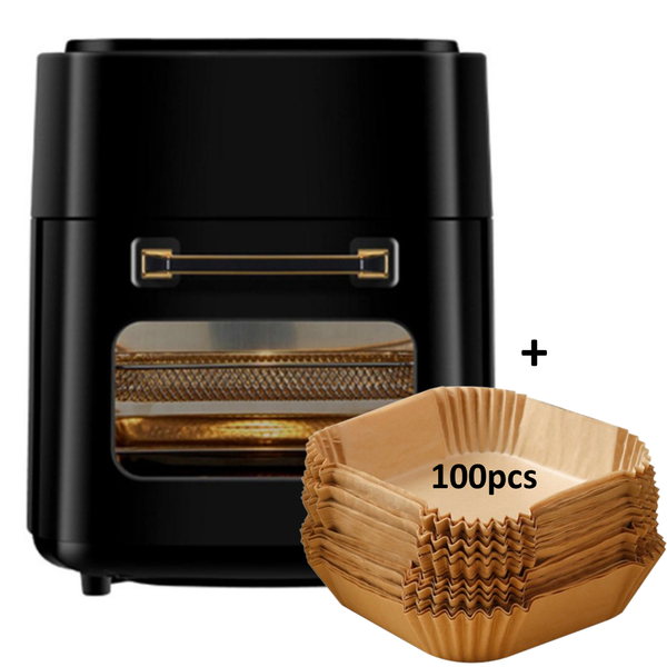 Multi-Functional 15L Digital Air Fryer Oven + 100pcs Square Paper Liners