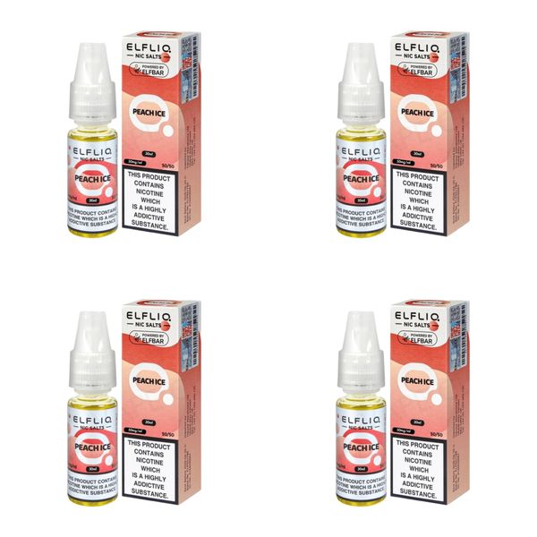 Elf Bar ELFLIQ E-Liquid 30ml Nic Salt 5% - Peach Ice (Pack of 4)