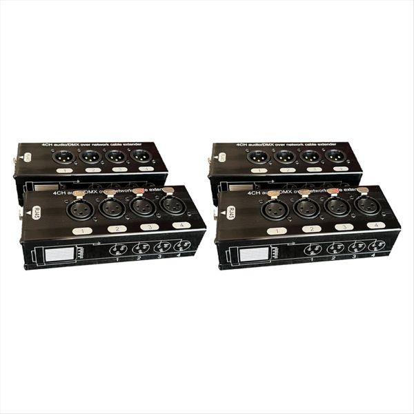 2Pair 4-Channel 3-Pin Xlr Audio and Dmx over Network Cable Extender
