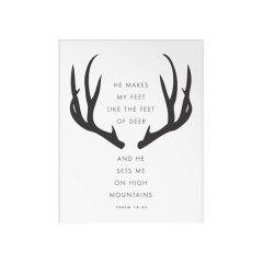 Canvas Art Modern Art - Bible Quote Psalm 18:33 (Canvas Only)