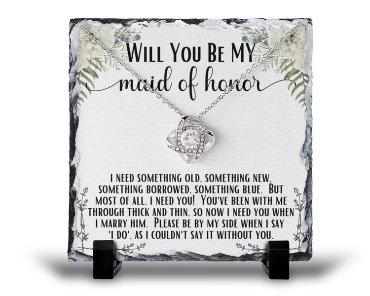 Will You Be My Maid Of Honor Wedding Day For Her Gift Rock Slate