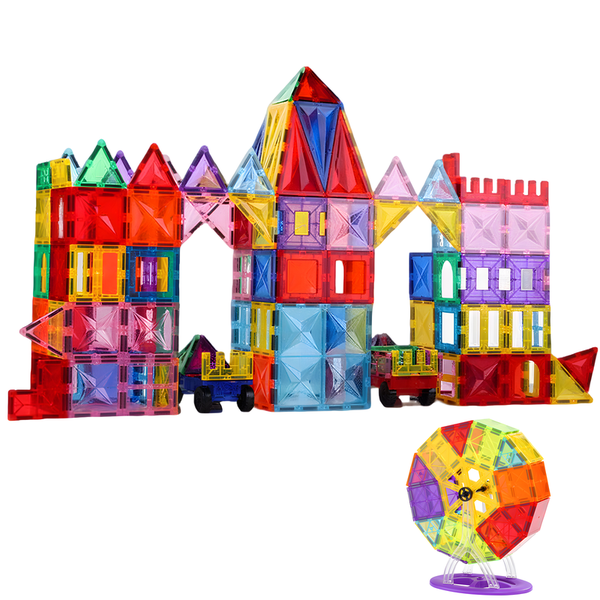 132-Piece Magnetic Tiles Building Set for Kids - STEM Maths &amp; Creativity