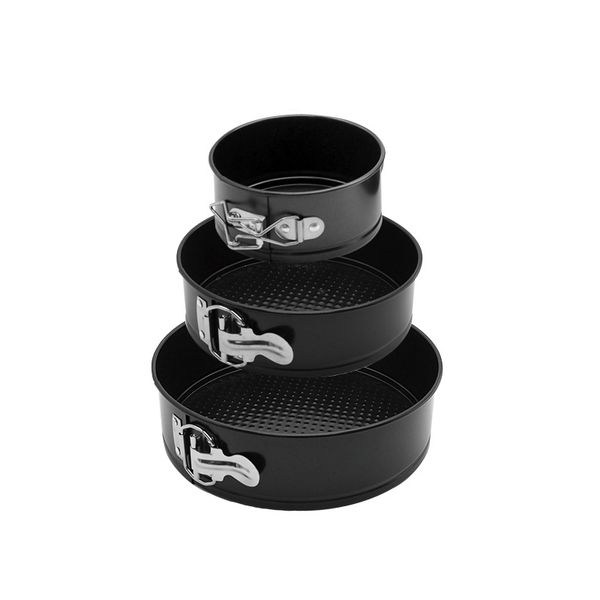 3Pieces Black Round Carbon steel Round Cake Pans Molds Set