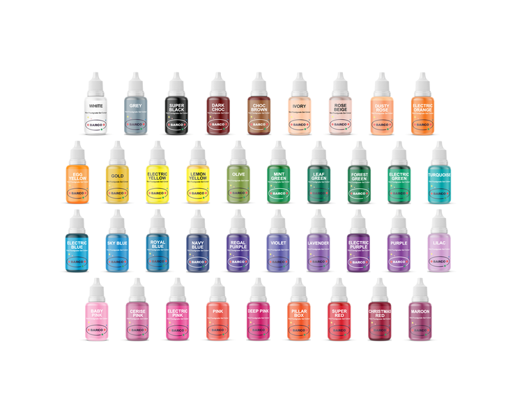 Barco Master Baker Gel Food Colour Set - 38 x 15ml Professional Colours