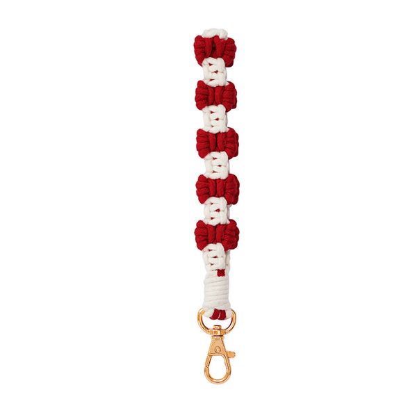 Two-Tone Bow Cotton Rope Car Keychain Women Bag Accessory Holiday Gift