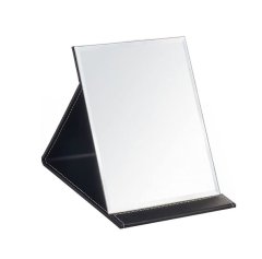 PU Leather Portable Folding Desktop HD Makeup Mirror