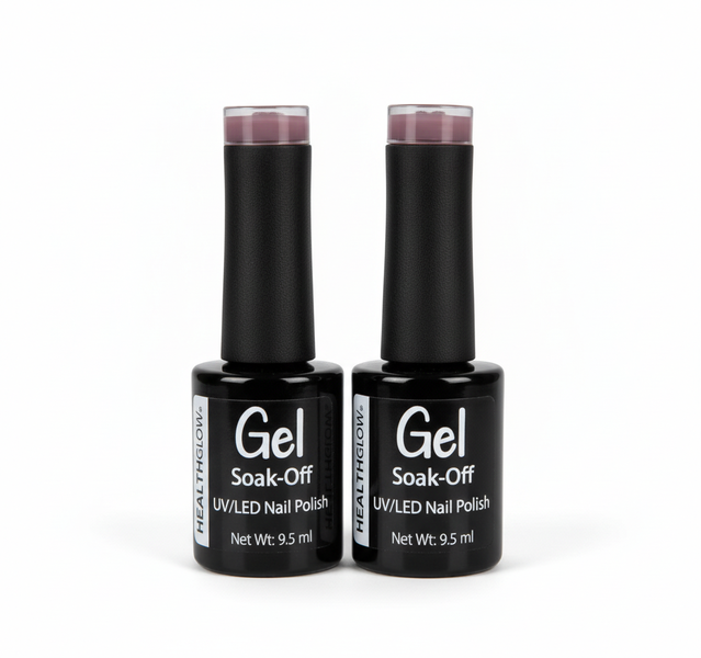 Healthglow Gel Nail Polish Rum &amp; Raisin 9.5ml - Long-Lasting - 2 Pack