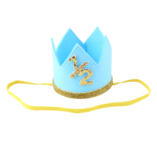 Girl Boy Half 1/2 First Cake Smash Headband Hair Accessories blue