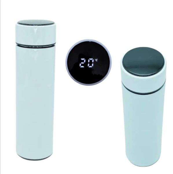 Plain White Stainless steel Temperature Water Bottle