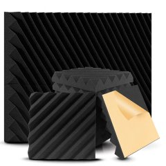 Topika Sound Proof Acoustic Panels 50x50, 6/12pcs Self-Adhesive Foam Panels