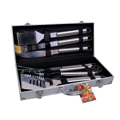 Premium Stainless Steel Braai Tool Set in Carry Case - 6 Pieces