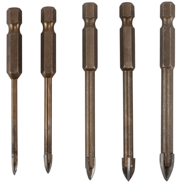 5 Pcs Universal Triple-Cornered Cross Alloy Drill Bit Compatible with None