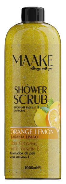 MAAKE Orange Lemon Glowing Shower Gel Scrub/Exfoliating 1000ml Bottle