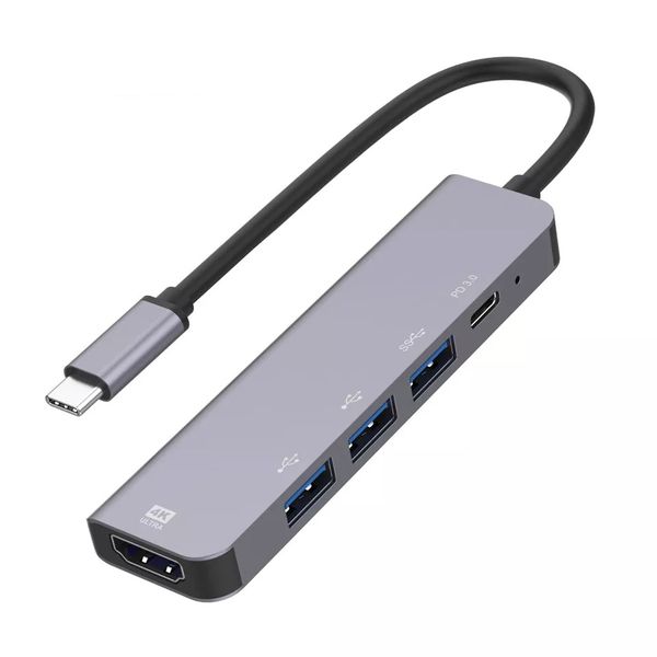 5-in-1 USB C to HDMI Multiport Hub Adapter, USB C Hub with 4K HDMI Display