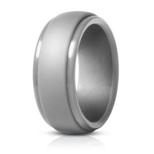 Men's Silicone Wedding Ring - Light Grey(Size: 22.33mm)