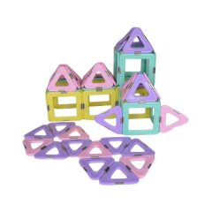 50 Piece - Motor Skills Development Magnetic Building Tile Set - Multicolor