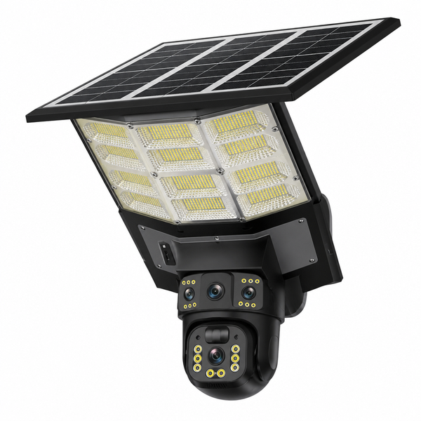 Solar Security Light with Camera Night Mode Smart Motion for Backup Power