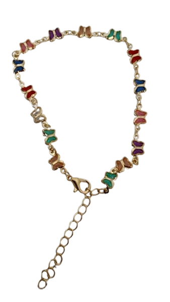 Anklet With Coloured Butterflies