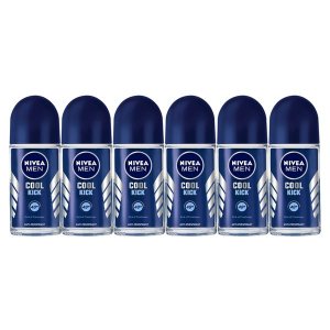 NIVEA MEN Cool Kick Anti-perspirant Roll-On Deodorant, 6x50ml