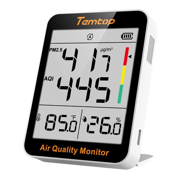 Temtop S1 Air Quality Monitor: PM2.5 AQI, Temp Humidity, 60-Day Battery