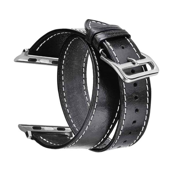 Apple Replacement Soft Genuine Leather Wrap Strap for Apple Watch 42mm-44mm