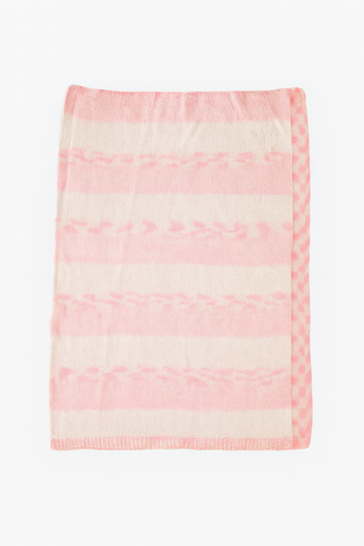 Cozy Cuddles Hand Kitted Baby Blanket - Pink