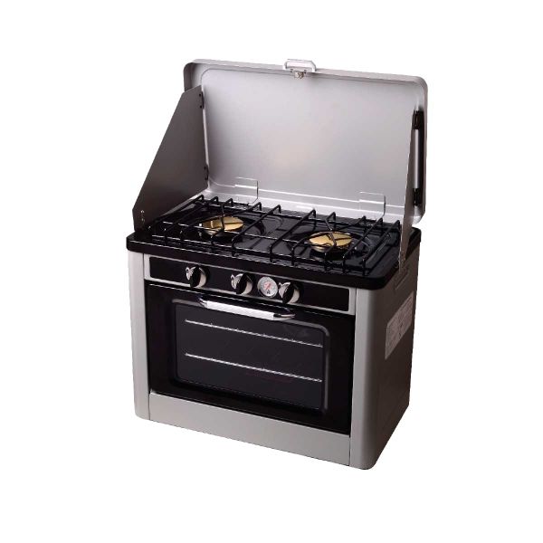 Portable Gas Oven with Double Burner - Ideal for Camping &amp; Compact Kitchens