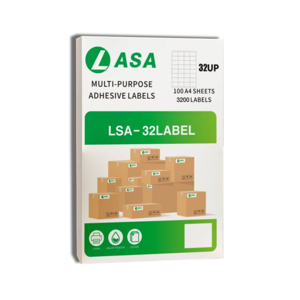 32 UP 100 A4 Sheets Barcode Adhesive Label
