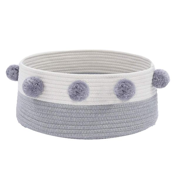 Fashion Cat Bed Basket- White &amp; Grey