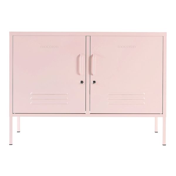 Steel TV Stand Metal Locker Adjustable Shelves Sideboard Storage Cabinet