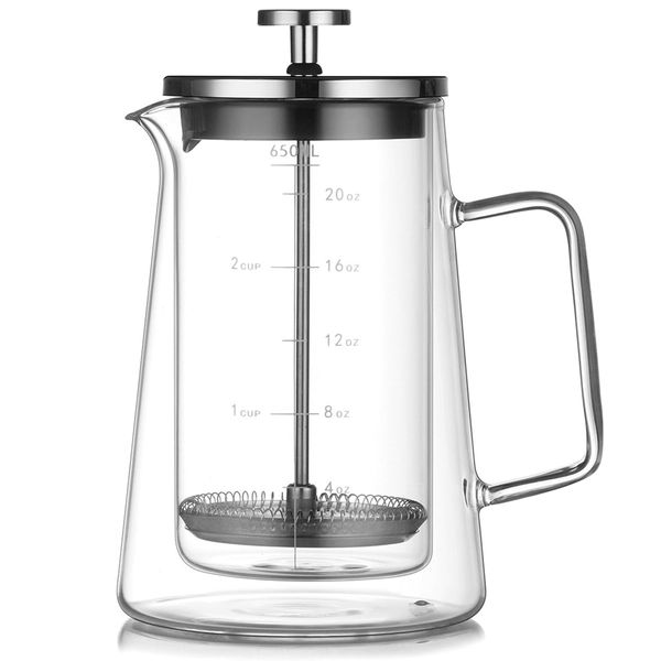 22Oz French Press Coffee Press Double-Wall Insulated Tea &amp; Coffee Press