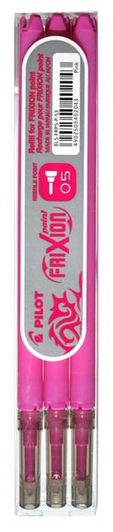 Pilot Frixion Point Erasable Pen Refills - 0.5mm Pink (3 Pack)