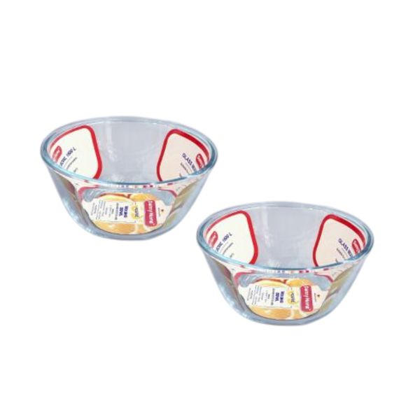 Borosilicate Glass Salad Bowl - 1600ml - 2pcs