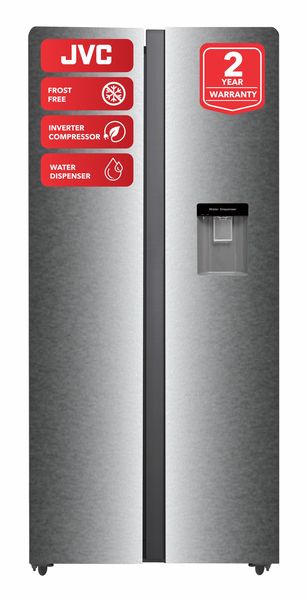 JVC Silver 550L Side by Side Refrigerator/ Freezer with water Dispenser