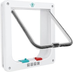 Bark&amp;Bite Pet door, 4 Way Locking Flap Door for Interior Exterior Doors