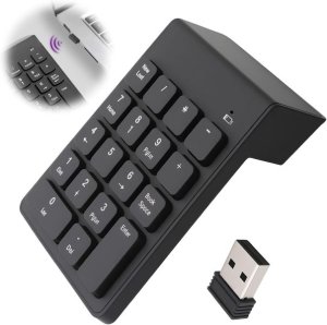 Wireless 2.4G Numeric Keypad for Laptop, PC, Slim &amp; Compact Design