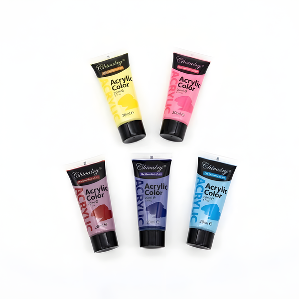 6Pcs Mixed Colors Acrylic Paint Tubes 20ml for Art &amp; Canvas