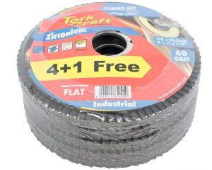 Tork Craft Flap Disc Zirconium 115mm 60 Grit Flat 4+1