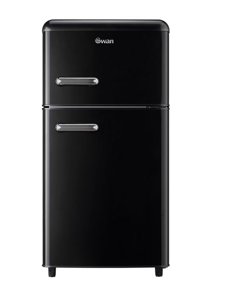 Swan Retro Black Double Door Fridge and Freezer Combo